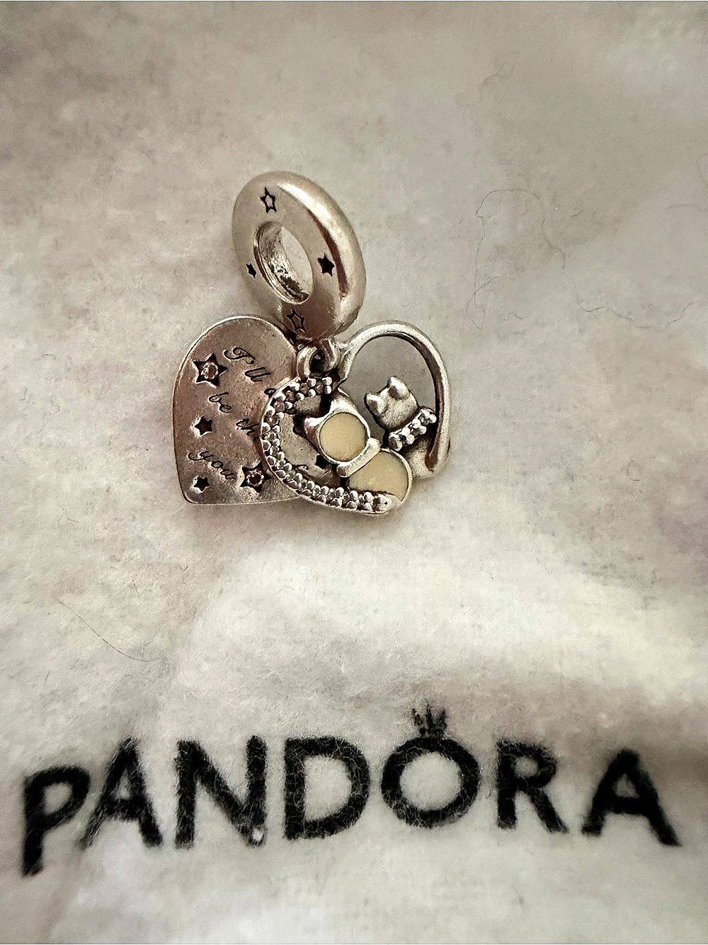 PANDORA Always Be There Heart Charm Silver Heart Charm